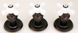Shower Trim Kit. Fits 3-handle Shower Valve, Fits Delta Washerless Shower, Oil Rubbed Bronze Finish, with Porcelain Cross Handles -By Plumb USA