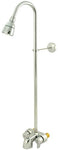 Clawfoot Tub Shower Faucet or Add-on Shower & Bathcock, Brass in Chrome Finish