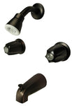 2-Handle Tub & Shower Faucet, Oil Rubbed Bronze Finish W. Compression Stems
