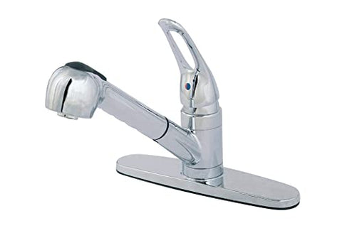 Kitchen Deck Faucet, with Pull-out Spray, Chrome Finish