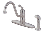 8" Single Handle Kitchen Deck Faucet, Satin Nickel Finish, Washerless - By Plumb USA
