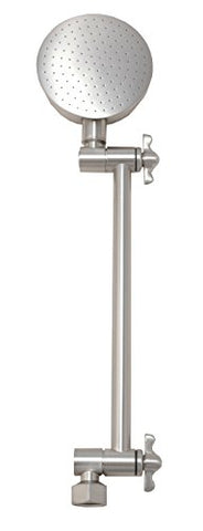 All-Directional Adjustable Extension Arm Showerhead Satin Nickel Finish - By Plumb USA