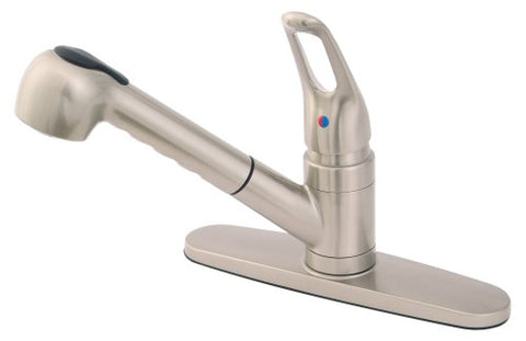 Plumb USA - 8" Pull-out Spray Kitchen Faucet, Satin Nickel Finish