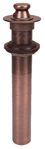 Vessel Sink Drain, Antique Copper Finish, Lift and Turn Type - By Plumb USA