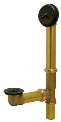 Bathtub Drain, Tub Drain Kit, Waste and Overflow, Trip Lever Type, Oil Rubbed Bronze Finish