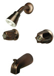 2-handle Tub & Shower Faucet, Antique Copper Finish W. Compression Stems