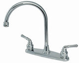 8" Kitchen Deck Faucet, 2-handle, Washerless Cartridge