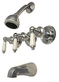Trim Kit for 3-handle Shower Valve porcelain handle, Fit Price Pfister Compression Stem Shower, By Plumb USA