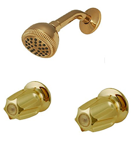 Trim Kit for 2-handle Shower Only Valve, Fit Price Pfister Compression Stem Shower, Verve Handle, Polished Brass Finish -By Plumb USA