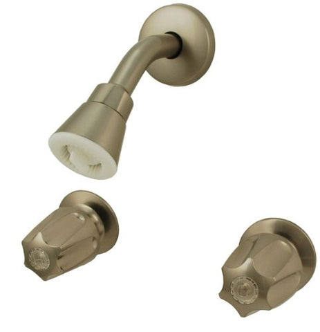 8" Two-way Shower Valves, Satin Nickel Finish, Compression Stems