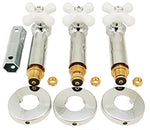 Shower Remodel Kit Fits Price Pfister Crown Imperial Shower Faucet, with Porcelain Handles, Chrome Finish -By Plumb USA