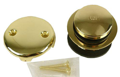 Bathtub Tub Replacement Drain Trim kit - Polish Brass Finish, Tip Toe Type