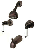 Trim Kit for 2-handle Shower Valve Porcelain Handle, Fit Price Pfister Compression Stem Showers -By Plumb USA