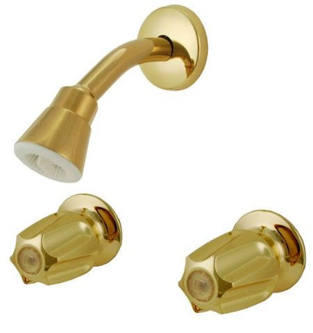 8" Two-way Shower Valves, Compression Stems, Polish Brass Finish