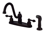 8" Two Handle Kitchen Deck Faucet, Oil Rubbed Bronze Finish, Washerless - By PlumbUSA