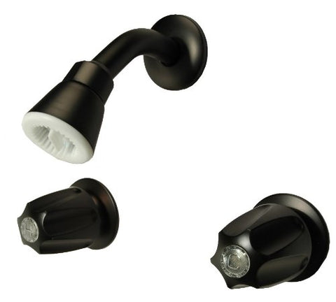 8" 2-Handle Shower Faucet, Oil Rubbed Bronze Finish W. Compression Stems