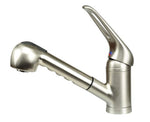 Single-Control Pullout Spray Kitchen Sink Faucet, One-hole Installation, Satin Nickel